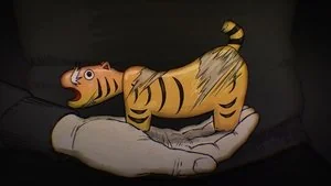 Papier-mâché Tiger still